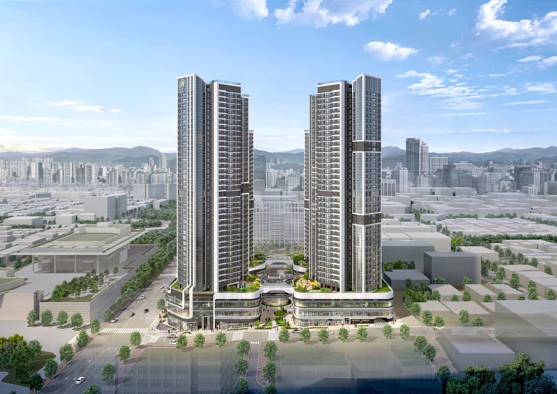 힐스테이트 구월 아트파크 조감도 - 인천 남동구 구월동 신축 아파트 단지 전경